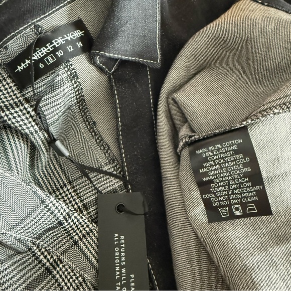 NWT Maniere De Voir Stylish Black Gray Plaid Button Shirt Mini Dress Gothic 8 - Picture 10 of 10